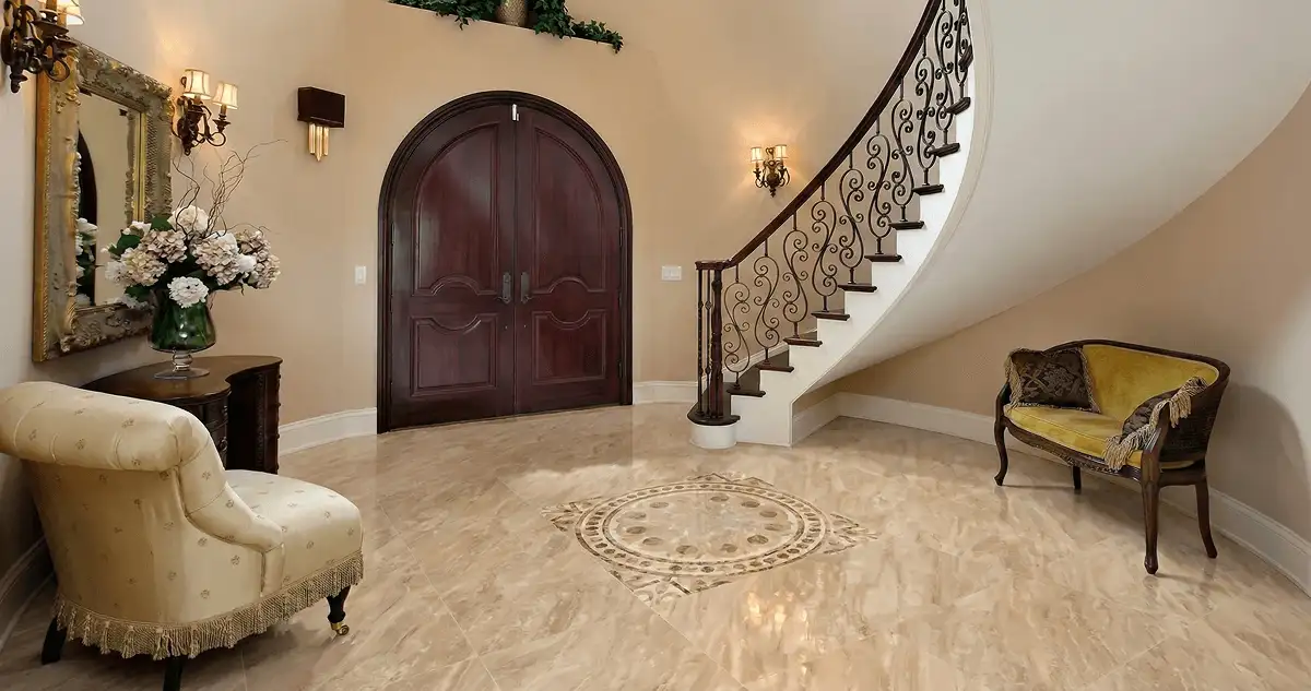 Entrance hall with professionally installed ceramic tile flooring in Boston MA